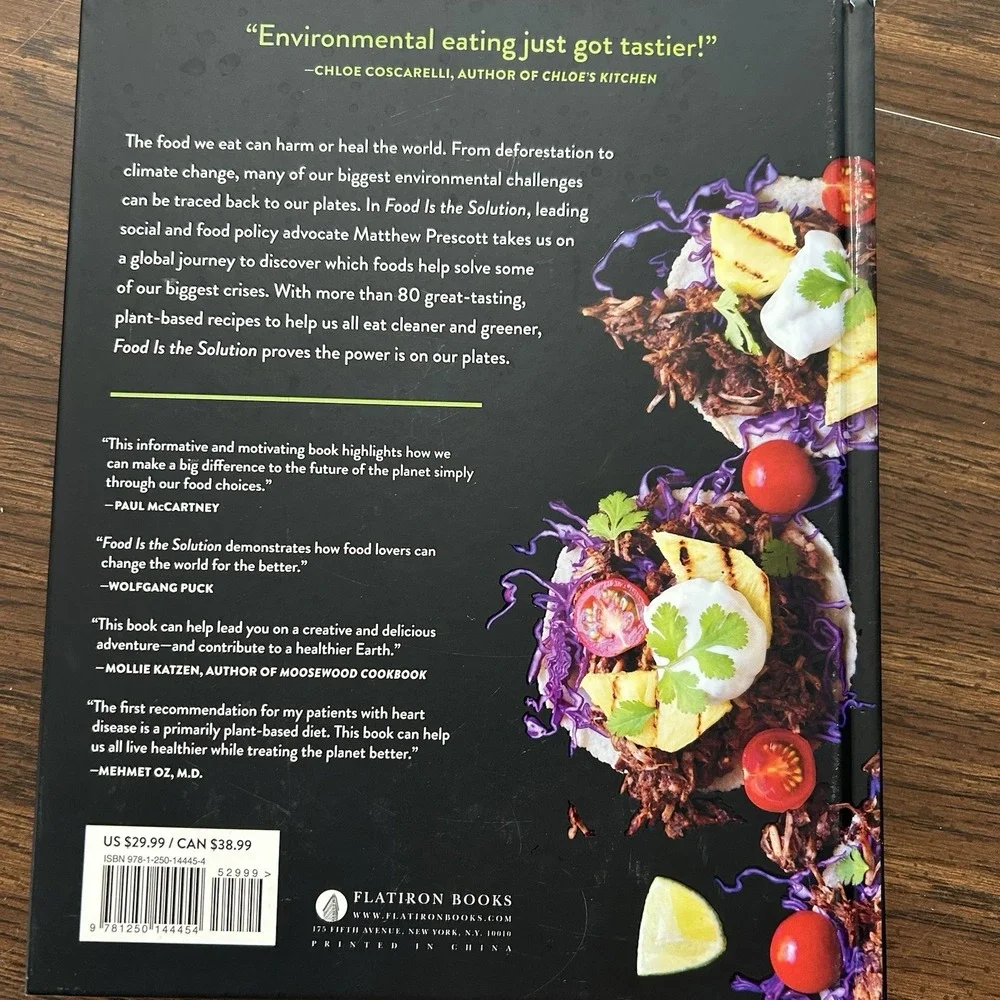 Food Is the Solution by Matthew‎ Prescott Hardcover Plant-Based Cookbook